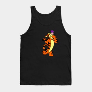 Tiger with Awareness Ribbon Butterfly (Purple) Tank Top